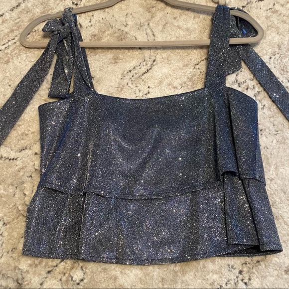 Helene Top Superdown Tie Shoulders Metallic - Picture 2 of 6